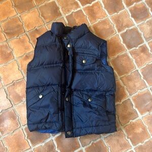 Lands End puffer jacket vest  size 7, navy blue, feather down